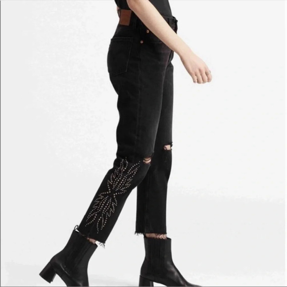 NWT LEVIS 501 STUDDED CROPPED JEANS - Picture 1 of 9